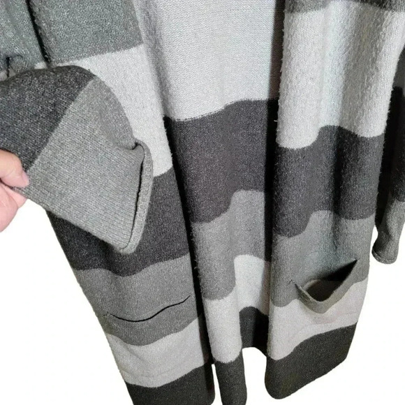 Jean Pascal striped chunky knit open cardigan sweater - Picture 2 of 4